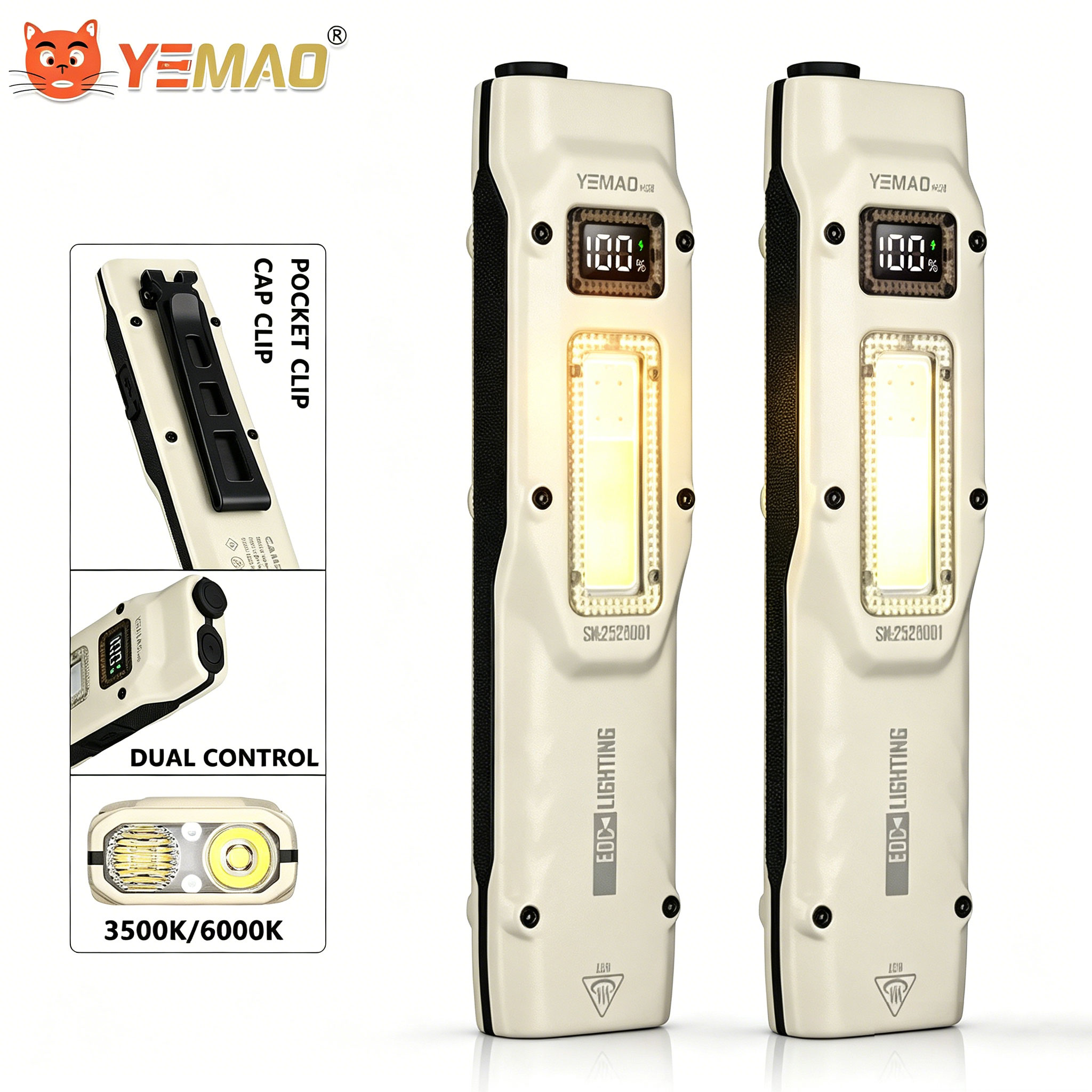 Outdoor Lighting Setup - แบบพกพา 880LM YEMAO M28 Ultra-thin ยุทธวิธีทํางานไฟฉาย