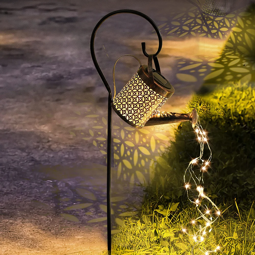 Outdoor Lighting Bronze - ไฟ LED พลังงานแสงอาทิตย์รดน้ํากลางแจ้งแสงแขวนตกแต่งน้ําตก YARD Porch สนามหญ้ากลางแจ้งพลังงานแสงอาทิตย์
