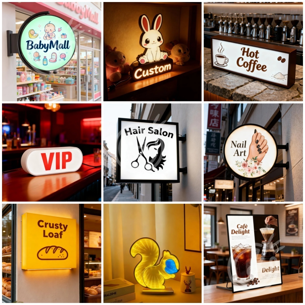 Outdoor Lighting Logo - ป้ายอะคริลิคแบบกำหนดเอง ป้ายไฟ LED ตัวอักษรเรืองแสง ป้ายโลโก้ติดผนังภายนอก ป้ายโฆษณาธุรกิจ