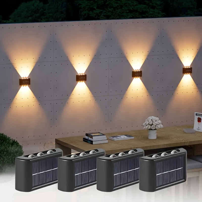 Outdoor Lighting Solar Panel - ไฟ LED พลังงานแสงอาทิตย์สำหรับภายนอกอาคาร กันน้ำ ติดผนัง ส่องสว่างขึ้นและลง