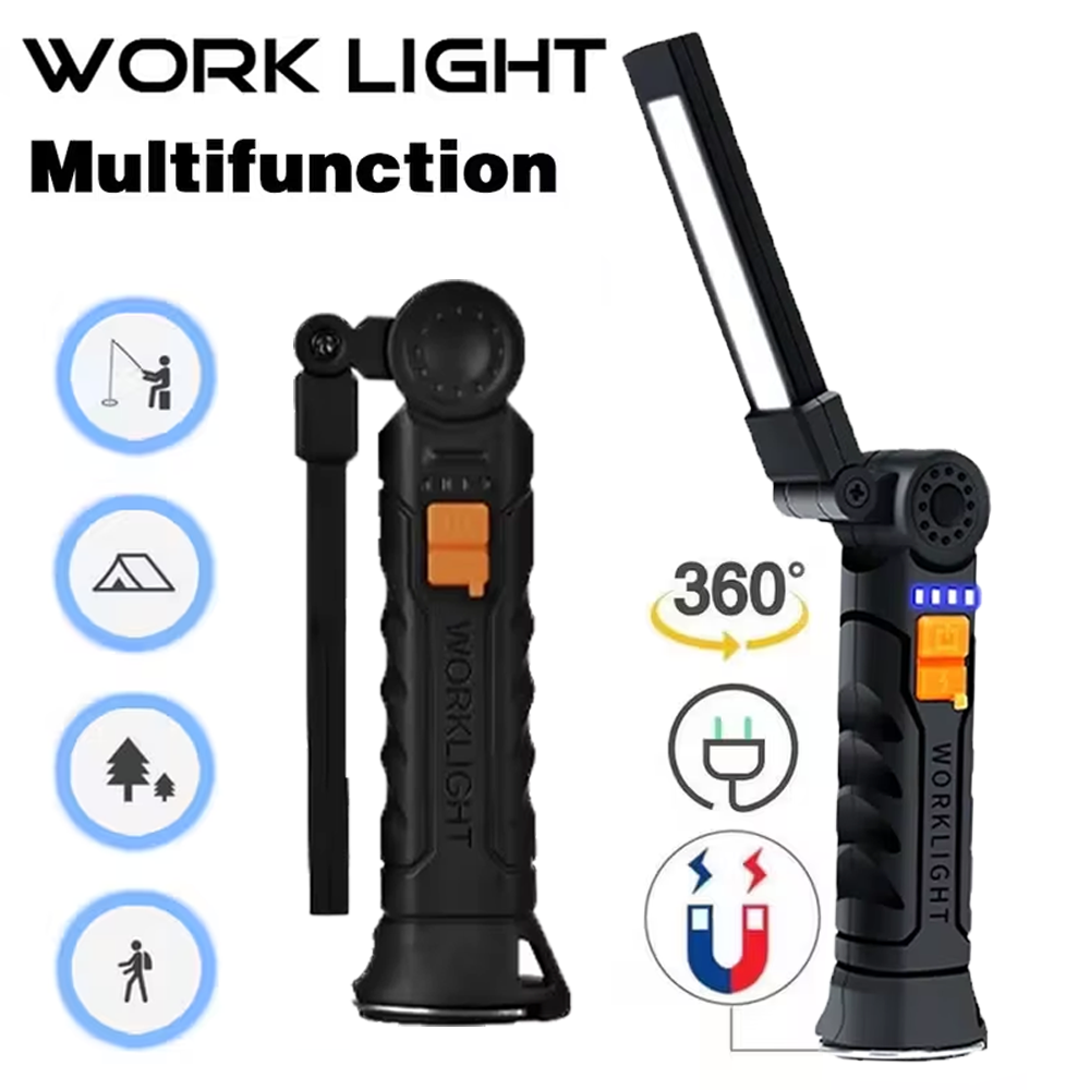 Outdoor Lighting Setup - ไฟฉาย LED แบบพกพา COB ไฟฉายแบบชาร์จไฟได้ USB