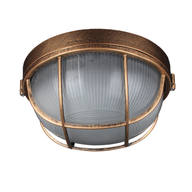 Outdoor Lighting Bronze - Vintage โคมไฟเพดานกลางแจ้ง,โลหะทองแดงแก้วป้องกัน Yard Garden โคมไฟเพดาน, กันน้ํา