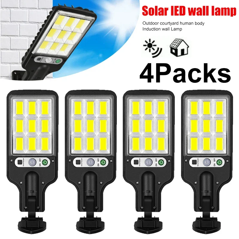 Outdoor Lighting Garage - ไฟ LED พลังงานแสงอาทิตย์สำหรับภายนอกอาคาร ติดผนัง ชาร์จไฟได้ พร้อมระบบเซ็นเซอร์