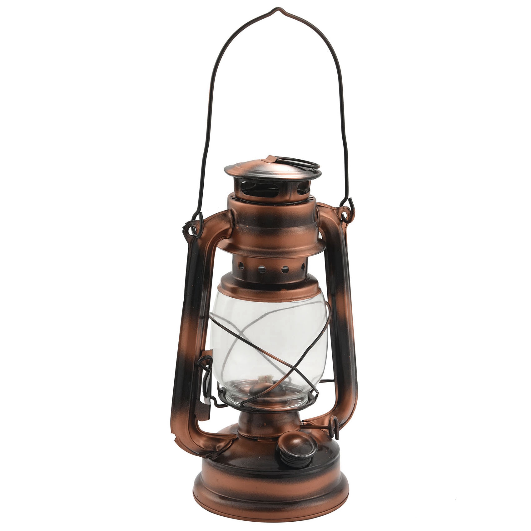 Outdoor Lighting Bronze - 2 ชิ้น 25 ซม. โคมไฟน้ำมันเหล็กโบราณสีบรอนซ์ (พร้อมฝาปิด)
