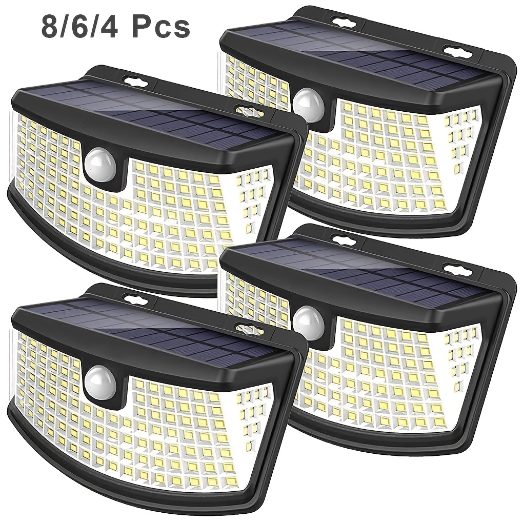 Outdoor Lighting Garage - ไฟโซลาร์เซ็นเซอร์ตรวจจับการเคลื่อนไหว 8/6/4 ชุด พร้อมหลอด LED 120