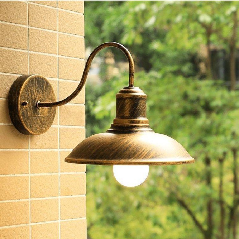 Outdoor Lighting Bronze - โคมไฟติดผนังสไตล์อเมริกันสีดำทองสำหรับภายนอกอาคาร โคมไฟเหล็กสไตล์วินเทจแบบเรียบง่ายสำหรับตกแต่งภายในห้องนอน โคมไฟติดผนัง DIY