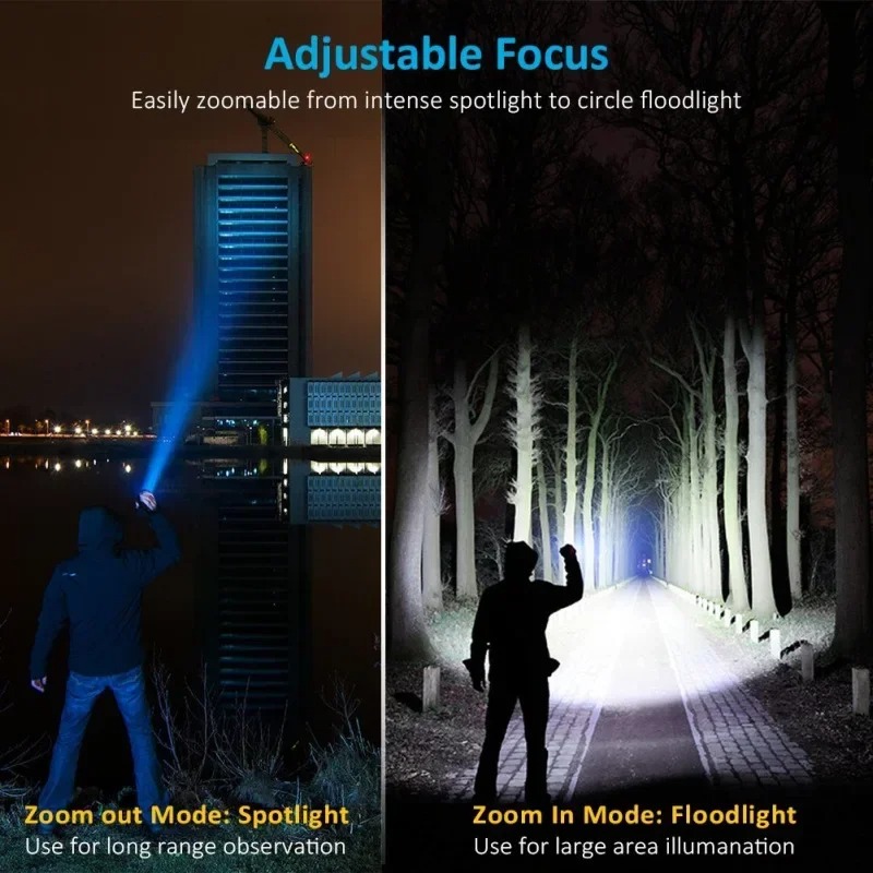 ไฟฉายแบบชาร์จได้ T6 ใช้แบตเตอร - Outdoor Lighting Setup บทวิจารณ์และราคา