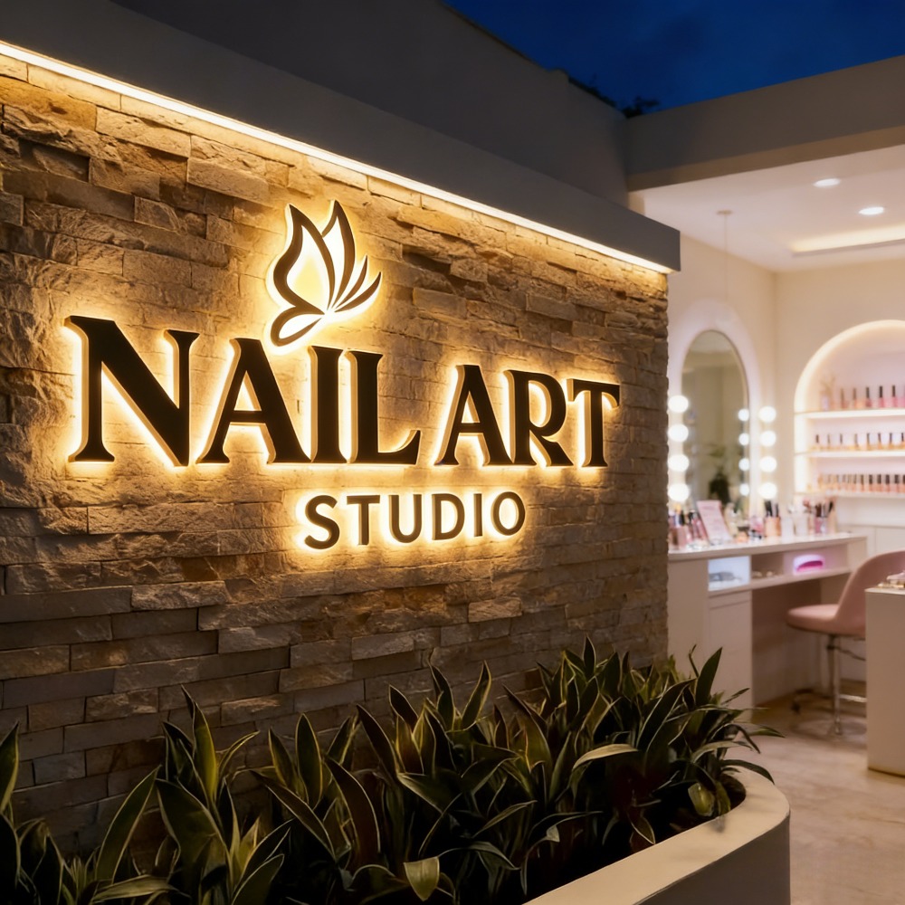 ป้ายโลโก้ร้านทำเล็บแบบกำหนดเอง - Outdoor Lighting Logo บทวิจารณ์และราคา