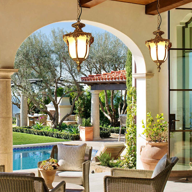 ยุโรปกลางแจ้ง Porch จี้ไฟ Vint - Outdoor Lighting Bronze บทวิจารณ์และราคา