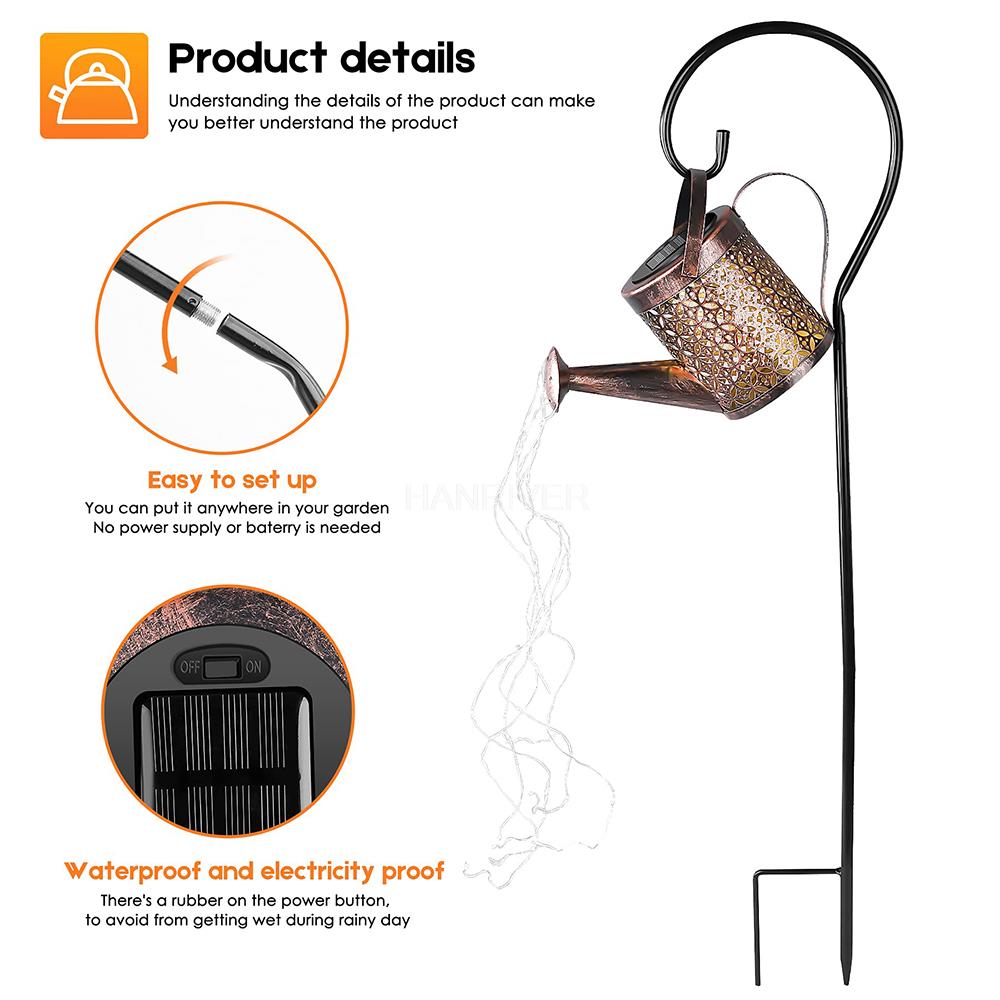 รดน้ําพลังงานแสงอาทิตย์แสงแขวน - Outdoor Lighting Bronze บทวิจารณ์และราคา