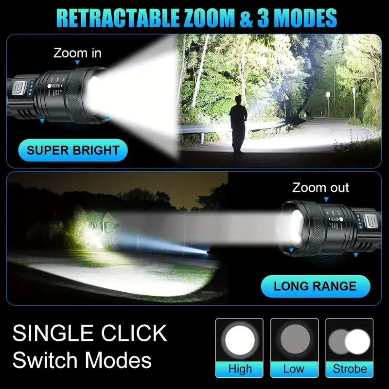 ไฟฉาย LED ยุทธวิธี 2000LM ชาร์ - Outdoor Lighting Setup บทวิจารณ์และราคา