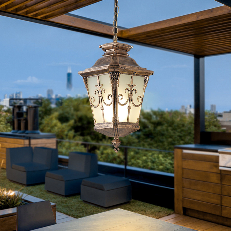 กันน้ํากลางแจ้ง Porch จี้ไฟแก้ - Outdoor Lighting Bronze บทวิจารณ์และราคา