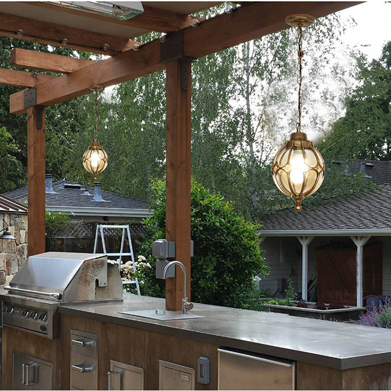 สีดําจี้กลางแจ้งไฟแก้ว Vintage - Outdoor Lighting Bronze บทวิจารณ์และราคา