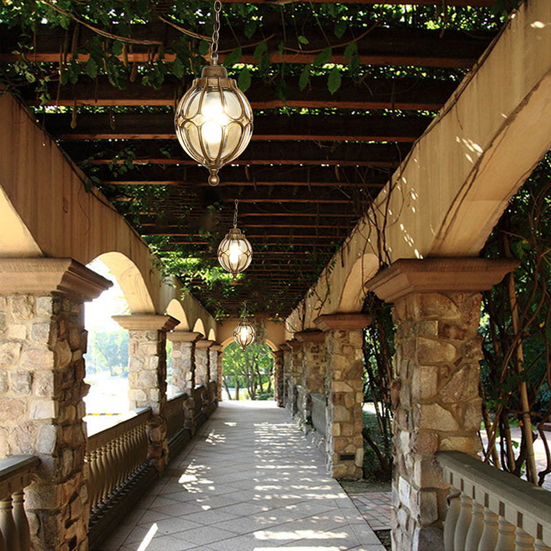 สีดําจี้กลางแจ้งไฟแก้ว Vintage - Outdoor Lighting Bronze บทวิจารณ์และราคา