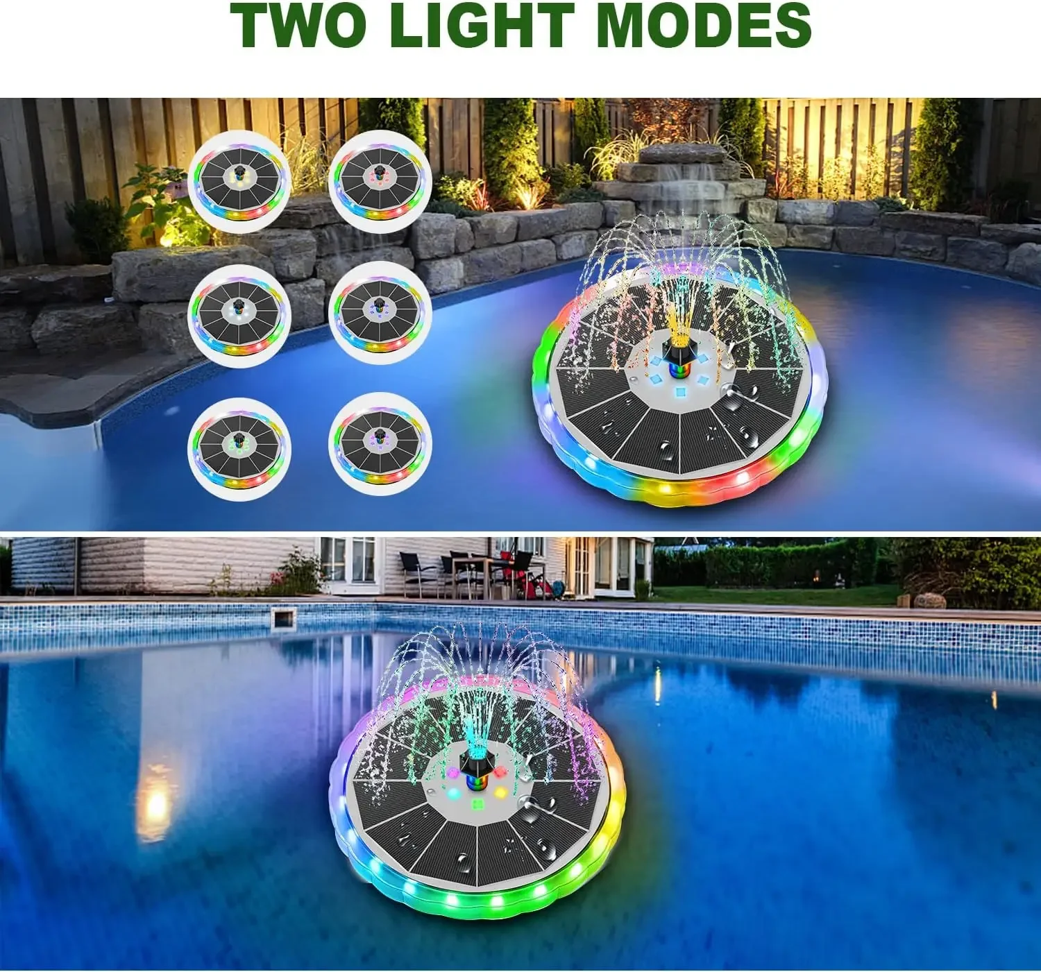 น้ําพุพลังงานแสงอาทิตย์พร้อมไฟ - Outdoor Lighting Solar Panel บทวิจารณ์และราคา